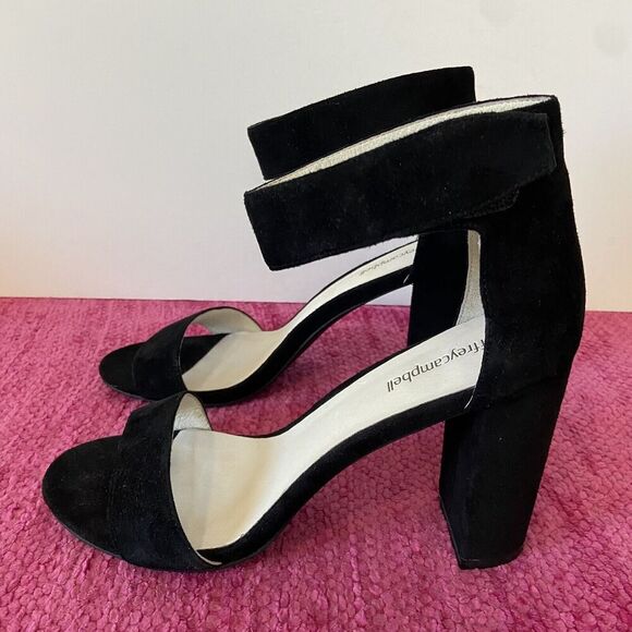 Jeffrey Campbell Lindsay Sandal Heels Black Suede Size 9.5 - Picture 5 of 14